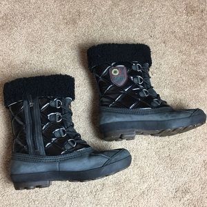 Ugg Quilted Womens Black Patent Boots Size 10